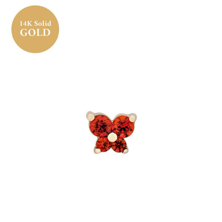 Olivenorma12 Birthstone Butterfly Shape Earrings - January-Garnet - image 1