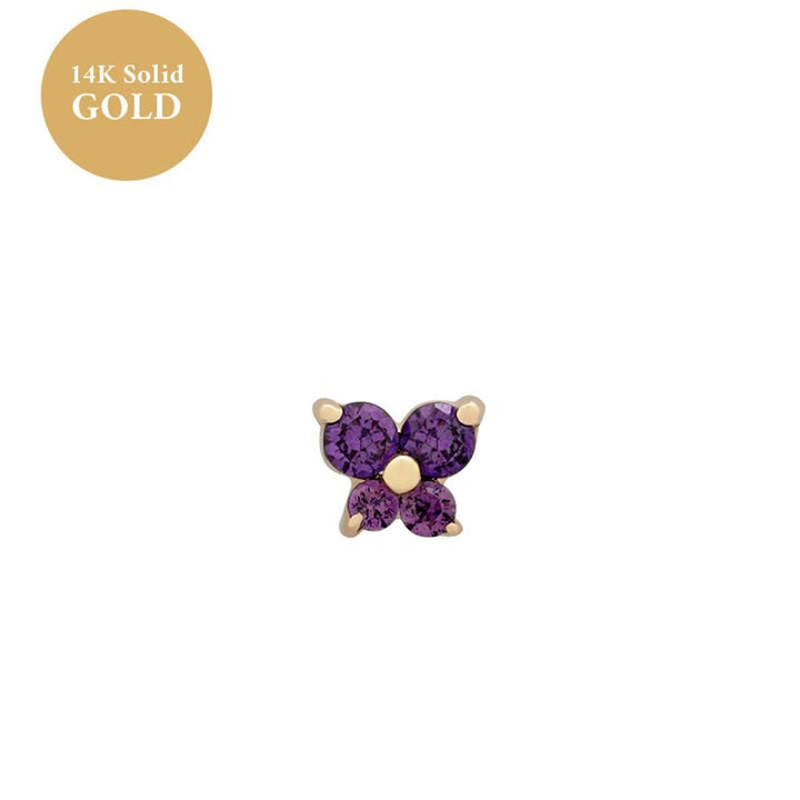 Olivenorma12 Birthstone Butterfly Shape Earrings - February-Amethyst - image 2