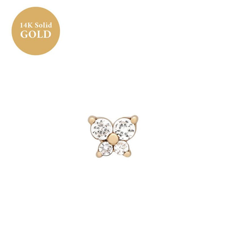 Olivenorma12 Birthstone Butterfly Shape Earrings - April-Simulated Diamond - image 4