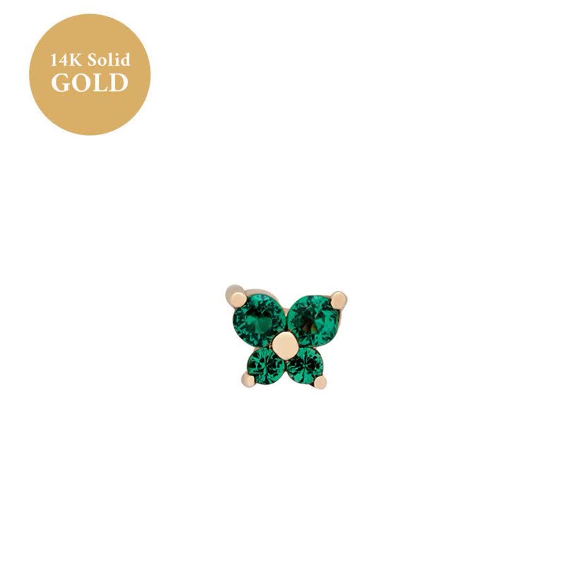 Olivenorma12 Birthstone Butterfly Shape Earrings - May-Emerald - image 5