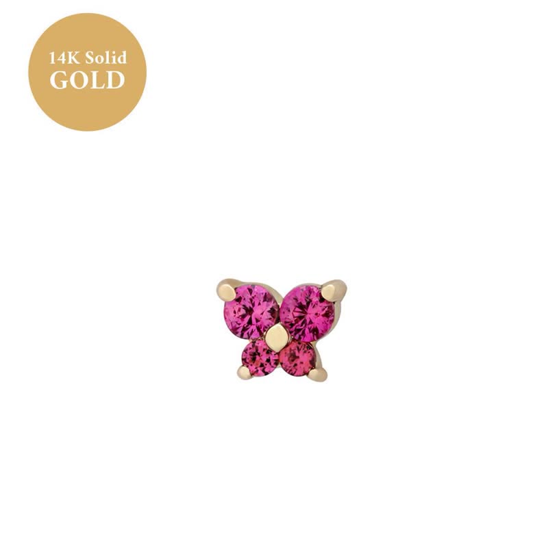 Olivenorma12 Birthstone Butterfly Shape Earrings - July-Ruby - image 7
