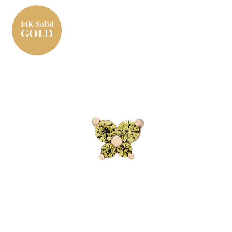 Olivenorma12 Birthstone Butterfly Shape Earrings - August-Peridot - image 8