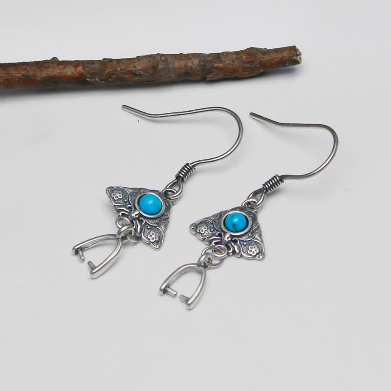 Olivenorma 925 Silver Ethnic Style Butterfly Pendant Earrings - image 2