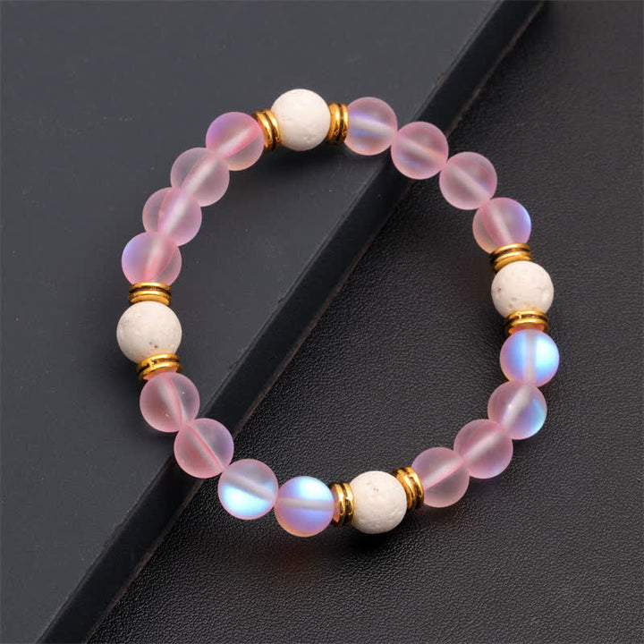 Olivenorma Lava Stone Rose Pink Quartz Beaded Bracelet - image 21