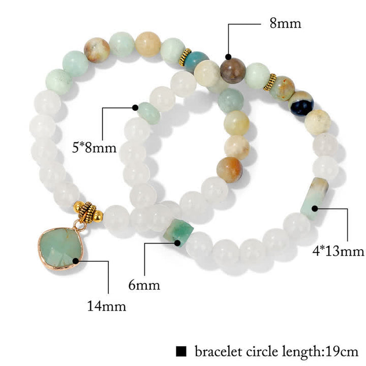 Olivenorma Natural Stone Clear Crystal Beaded Bracelet Set - image 20