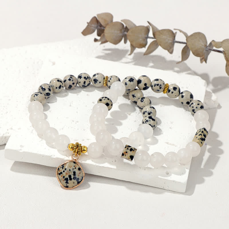 Olivenorma Natural Stone Clear Crystal Beaded Bracelet Set - image 14