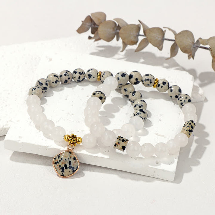 Olivenorma Natural Stone Clear Crystal Beaded Bracelet Set - image 14