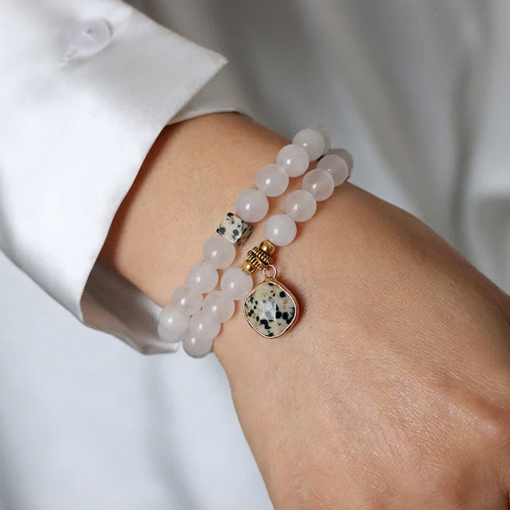 Olivenorma Natural Stone Clear Crystal Beaded Bracelet Set - image 10
