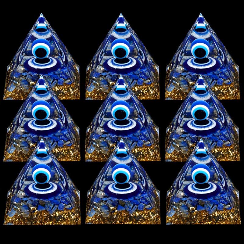 Olivenorma Lapis Lazuli Evil Eye Orgone Pyramid - image 4