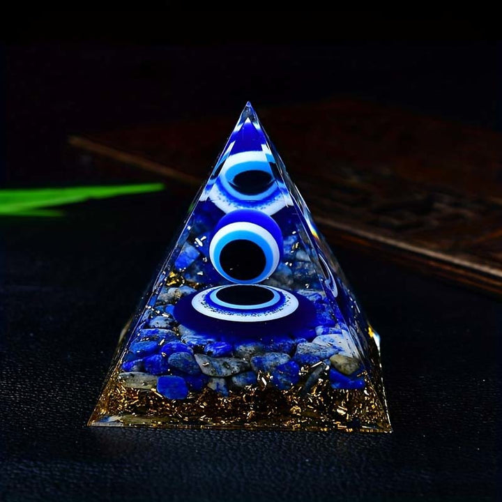 Olivenorma Lapis Lazuli Evil Eye Orgone Pyramid - 6cm*6cm - image 0