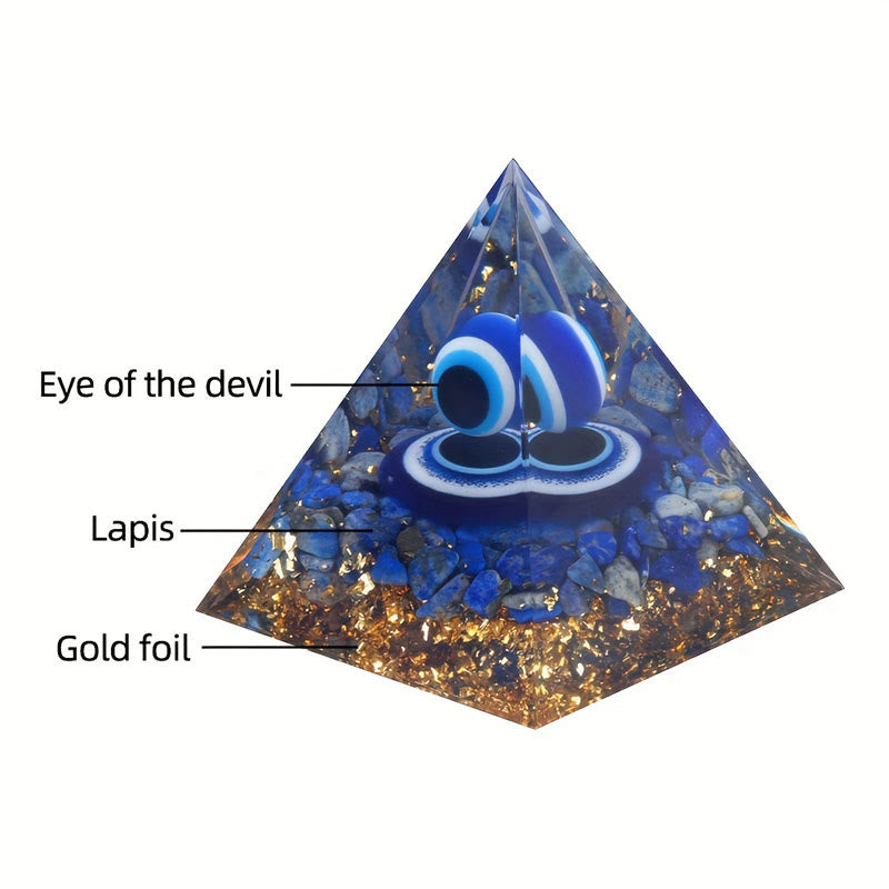 Olivenorma Lapis Lazuli Evil Eye Orgone Pyramid - image 5
