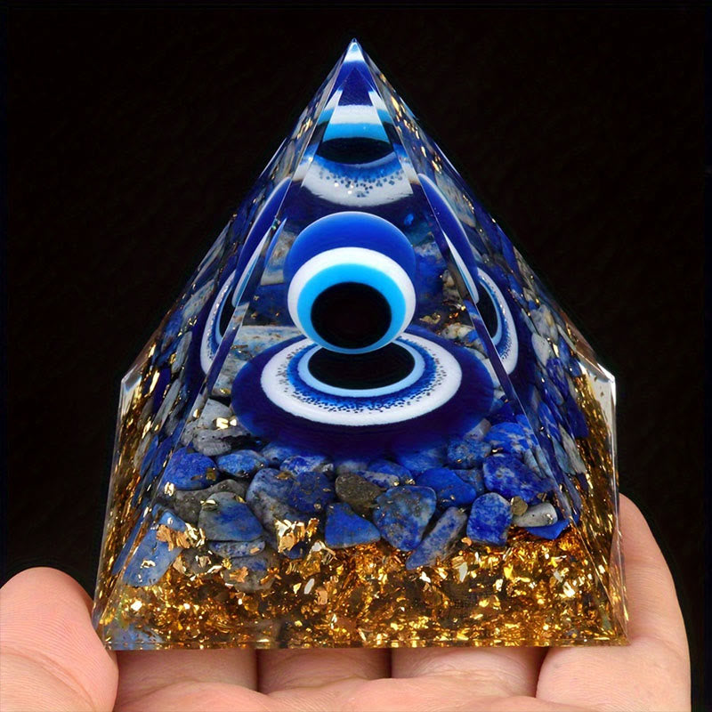 Olivenorma Lapis Lazuli Evil Eye Orgone Pyramid - image 1