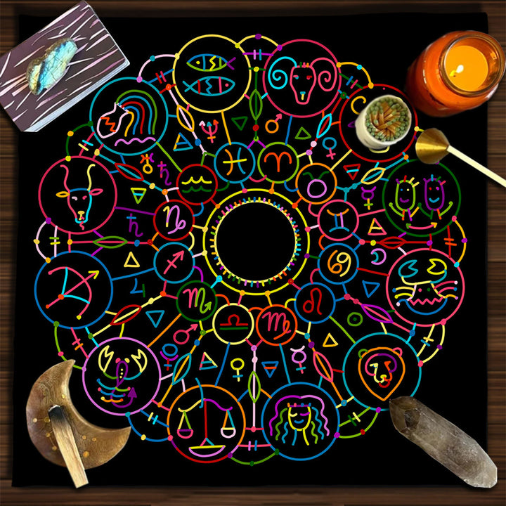 Olivenorma Square Divination Moon Phases Tarot Tablecloth - Zodiac#4 - 75cm*75cm - image 18