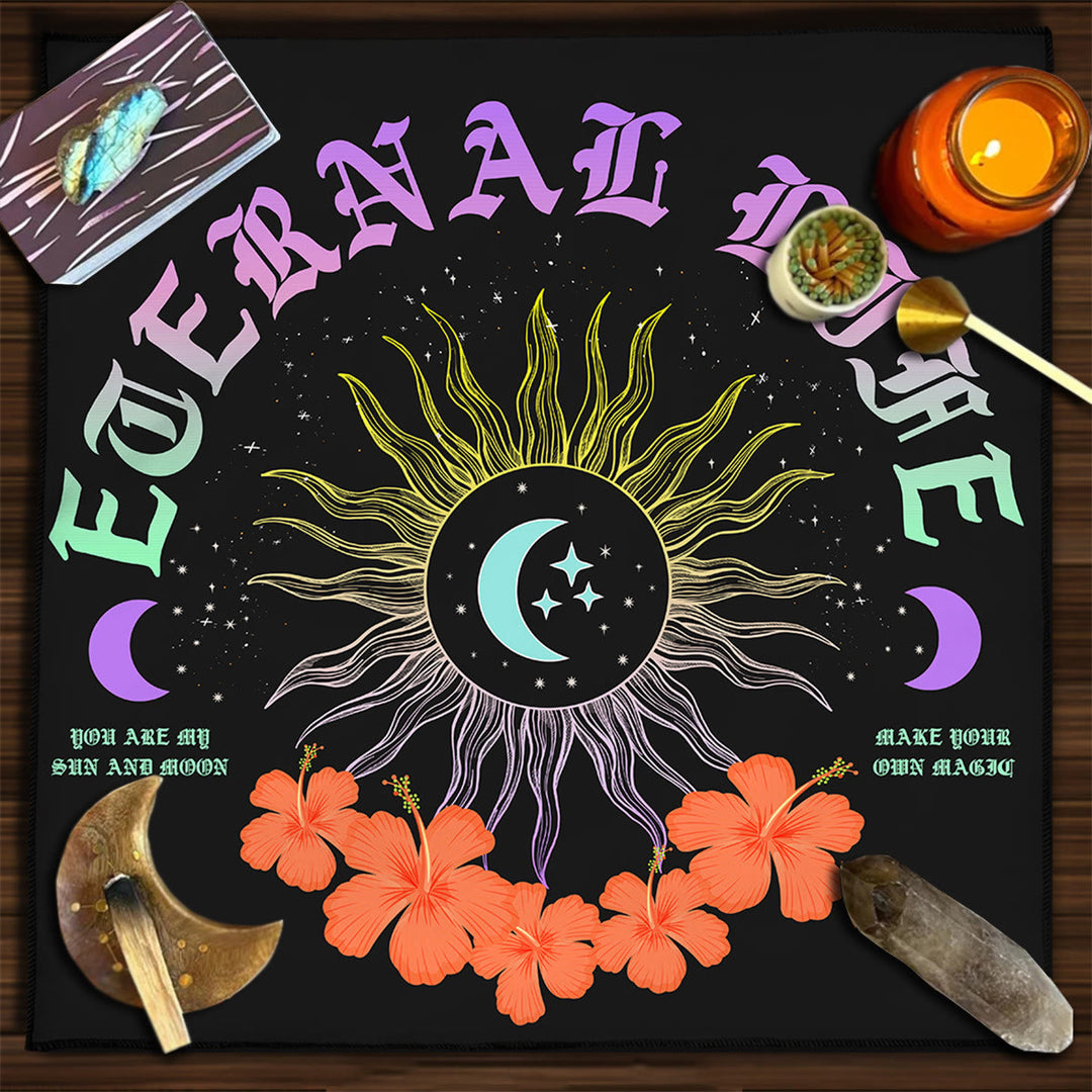 Olivenorma Square Divination Moon Phases Tarot Tablecloth - Moon&Flowers#1 - 75cm*75cm - image 8