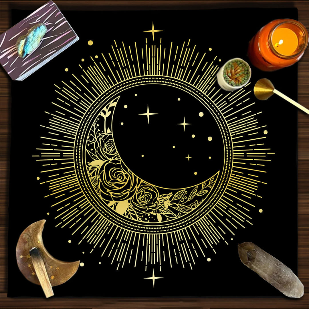 Olivenorma Square Divination Moon Phases Tarot Tablecloth - Moon#1 - 75cm*75cm - image 0