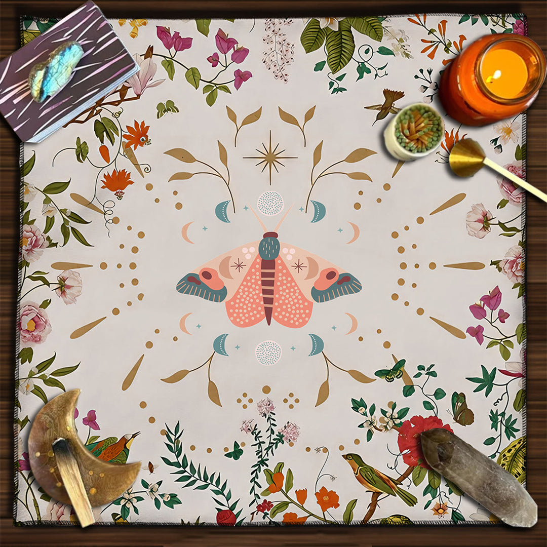 Olivenorma Square Divination Moon Phases Tarot Tablecloth - Moth&Flowers#2 - 75cm*75cm - image 11