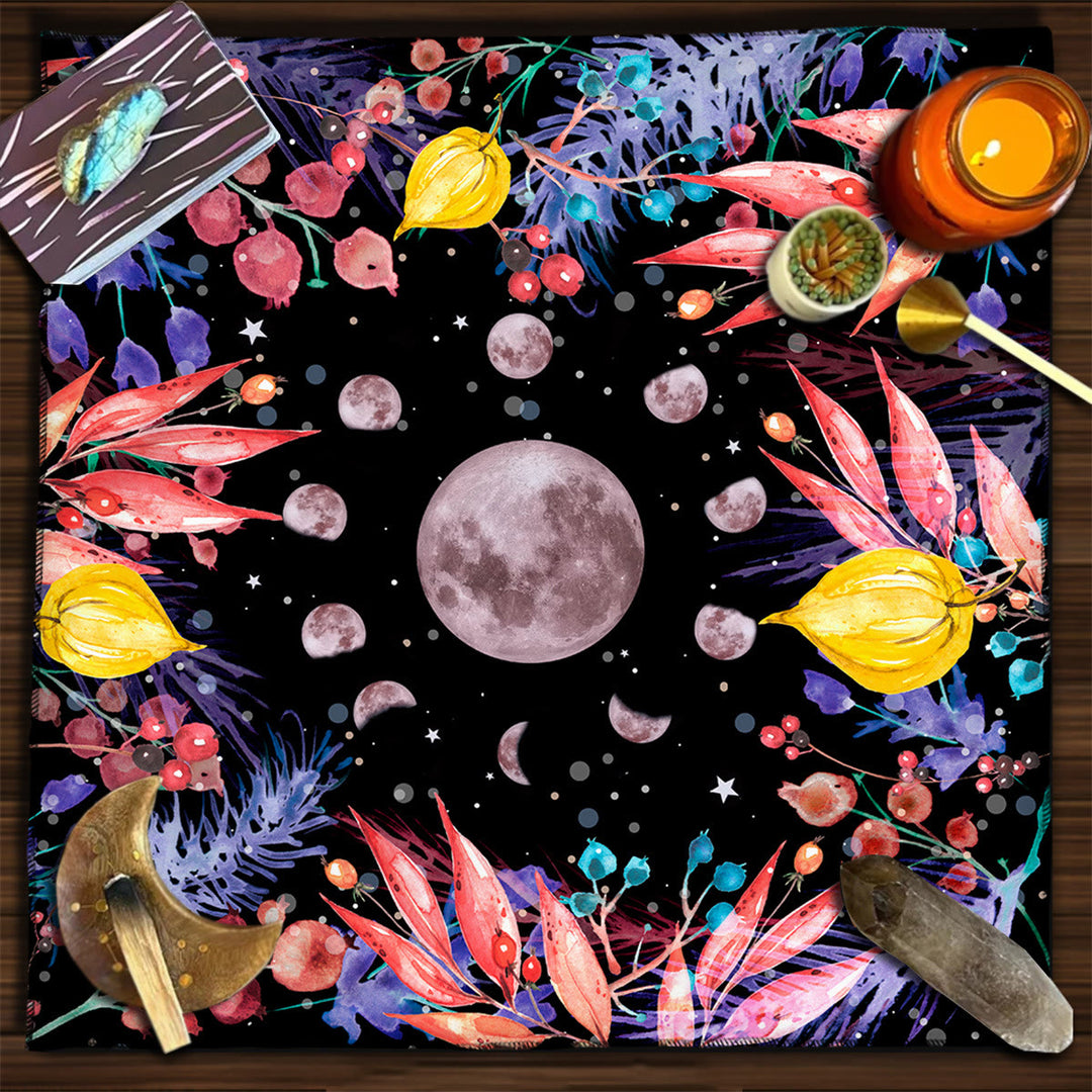 Olivenorma Square Divination Moon Phases Tarot Tablecloth - Moon&Flowers#2 - 75cm*75cm - image 13