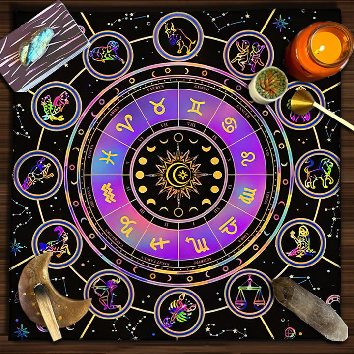 Olivenorma Square Divination Moon Phases Tarot Tablecloth - Zodiac#3 - 75cm*75cm - image 6