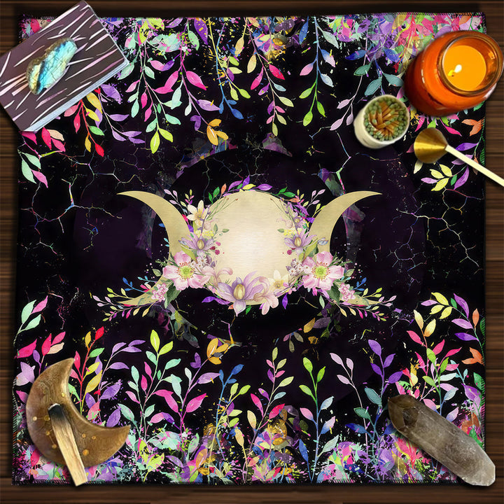 Olivenorma Square Divination Moon Phases Tarot Tablecloth - Moon&Flowers#4 - 75cm*75cm - image 15