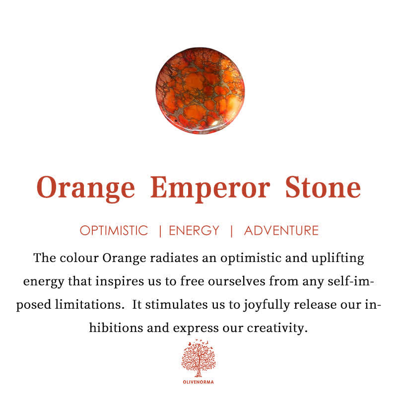 Olivenorma 108 Orange Emperor Stone Mala Beads Lotus Pendant Necklace - image 8