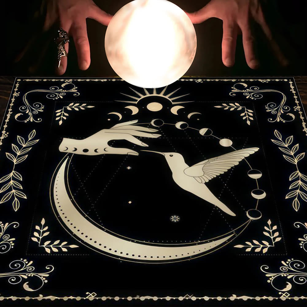 Olivenorma Astrology Flowers Moon & Sun Cloth Tarot Tablecloth - Pigeon - 75cm*75cm - image 30
