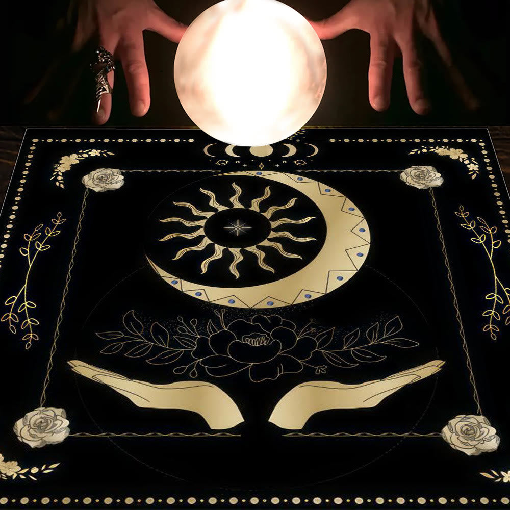 Olivenorma Astrology Flowers Moon & Sun Cloth Tarot Tablecloth - Sun&Moon - 75cm*75cm - image 31