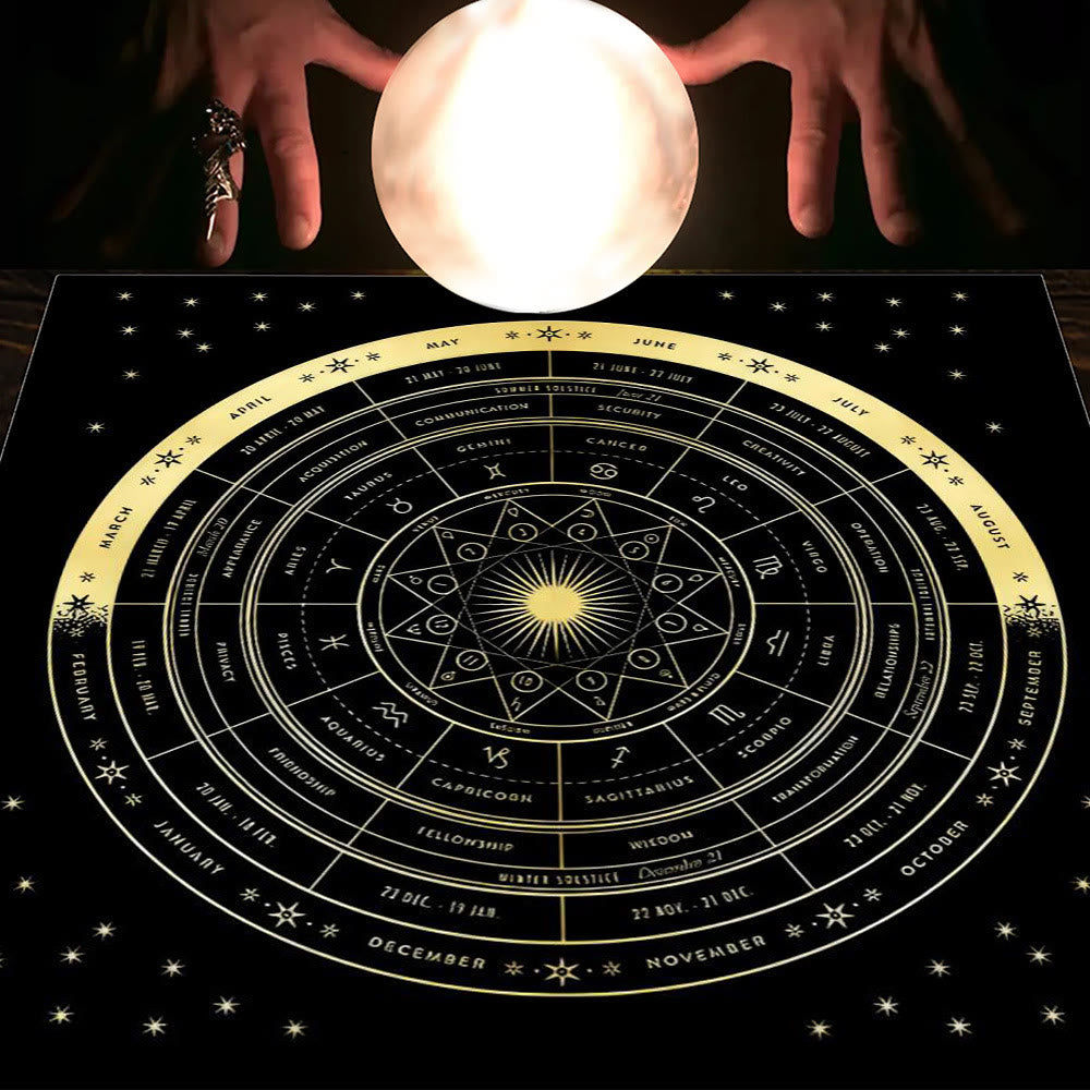 Olivenorma Astrology Flowers Moon & Sun Cloth Tarot Tablecloth - Zodiac #4 - 75cm*75cm - image 18