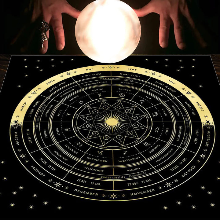 Olivenorma Astrology Flowers Moon & Sun Cloth Tarot Tablecloth - Zodiac #4 - 75cm*75cm - image 18