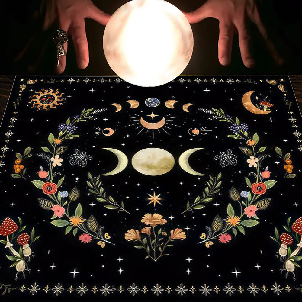Olivenorma Astrology Flowers Moon & Sun Cloth Tarot Tablecloth - Moon&Flower #4 - 75cm*75cm - image 26