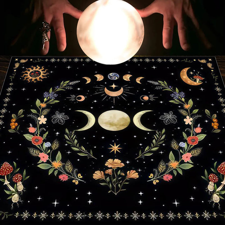 Olivenorma Astrology Flowers Moon & Sun Cloth Tarot Tablecloth - Moon&Flower #4 - 75cm*75cm - image 26