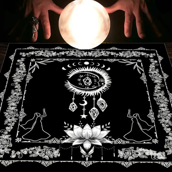 Olivenorma Astrology Flowers Moon & Sun Cloth Tarot Tablecloth - Dreamcatcher-Black - 75cm*75cm - image 33