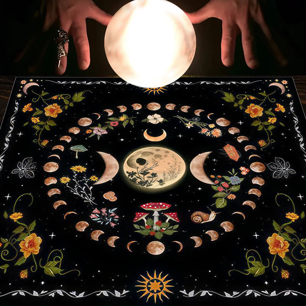Olivenorma Astrology Flowers Moon & Sun Cloth Tarot Tablecloth - Moon&Flower #3 - 75cm*75cm - image 25
