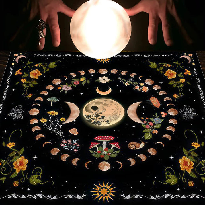 Olivenorma Astrology Flowers Moon & Sun Cloth Tarot Tablecloth - Moon&Flower #3 - 75cm*75cm - image 25