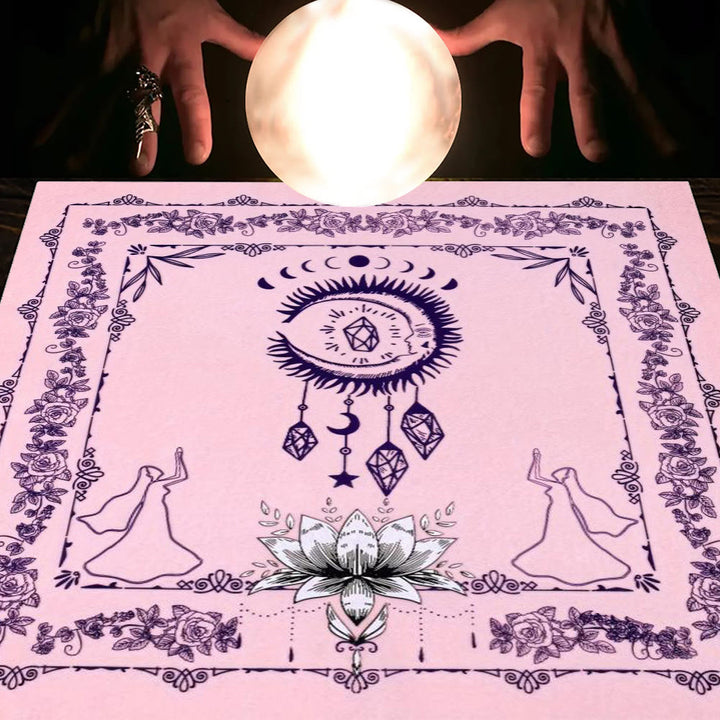 Olivenorma Astrology Flowers Moon & Sun Cloth Tarot Tablecloth - Dreamcatcher-Pink - 75cm*75cm - image 34