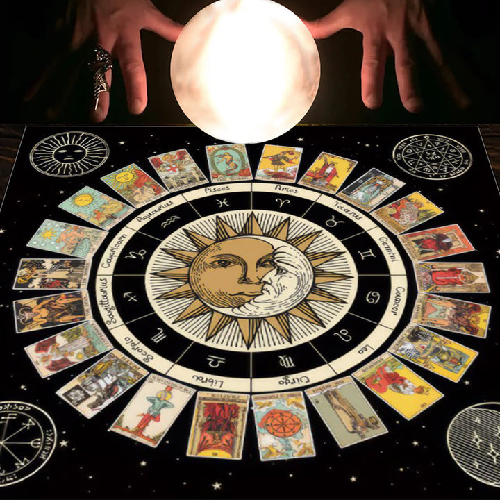 Olivenorma Astrology Flowers Moon & Sun Cloth Tarot Tablecloth - Zodiac #1 - 75cm*75cm - image 15