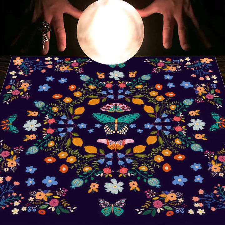 Olivenorma Astrology Flowers Moon & Sun Cloth Tarot Tablecloth - Butterfly&Flowers #2 - 75cm*75cm - image 12