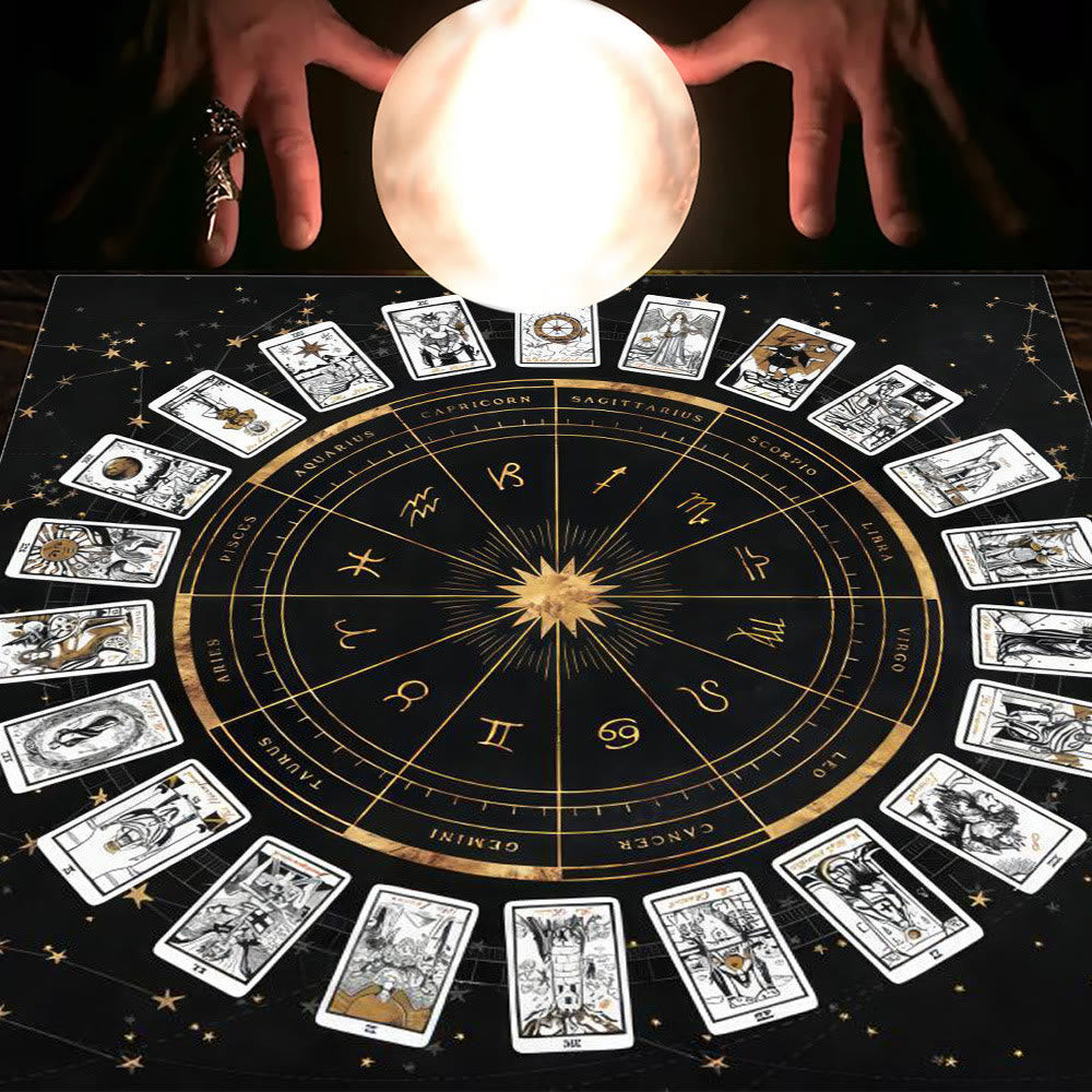 Olivenorma Astrology Flowers Moon & Sun Cloth Tarot Tablecloth - Zodiac #3 - 75cm*75cm - image 17