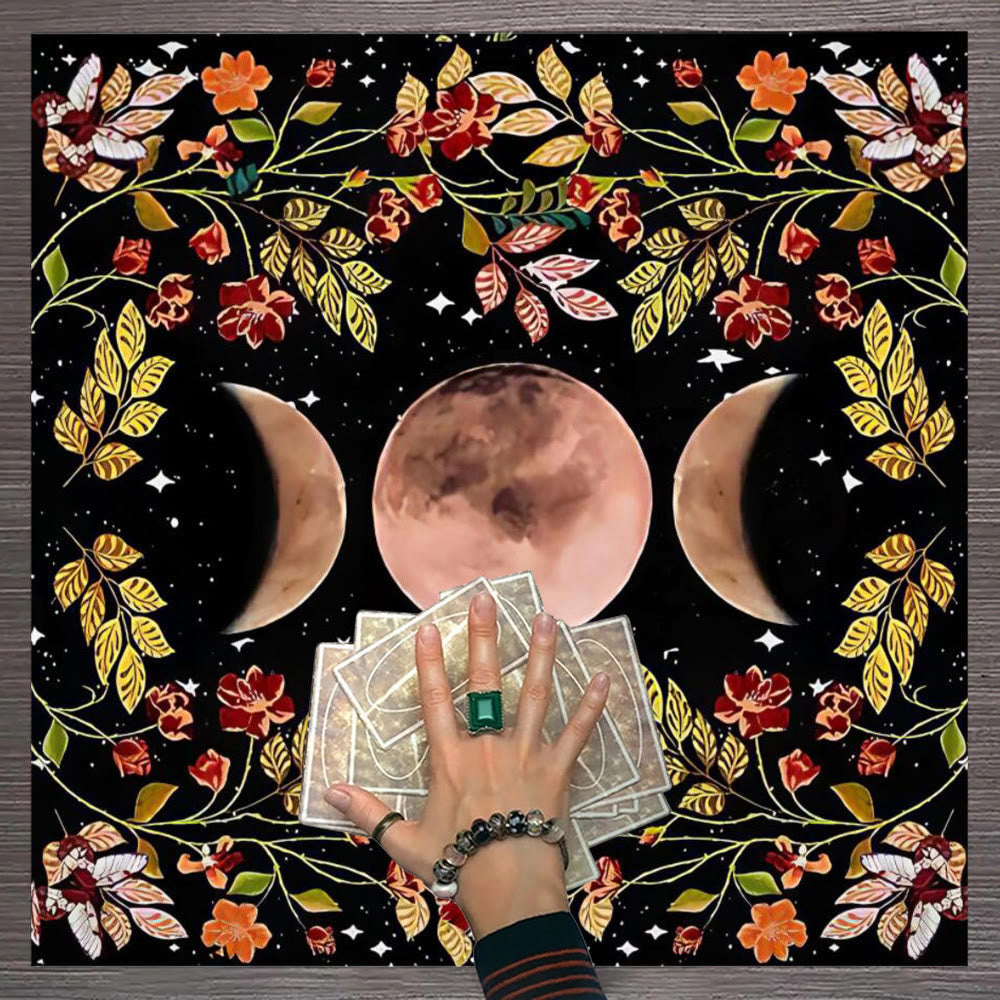 Olivenorma Astrology Flowers Moon & Sun Cloth Tarot Tablecloth - image 4