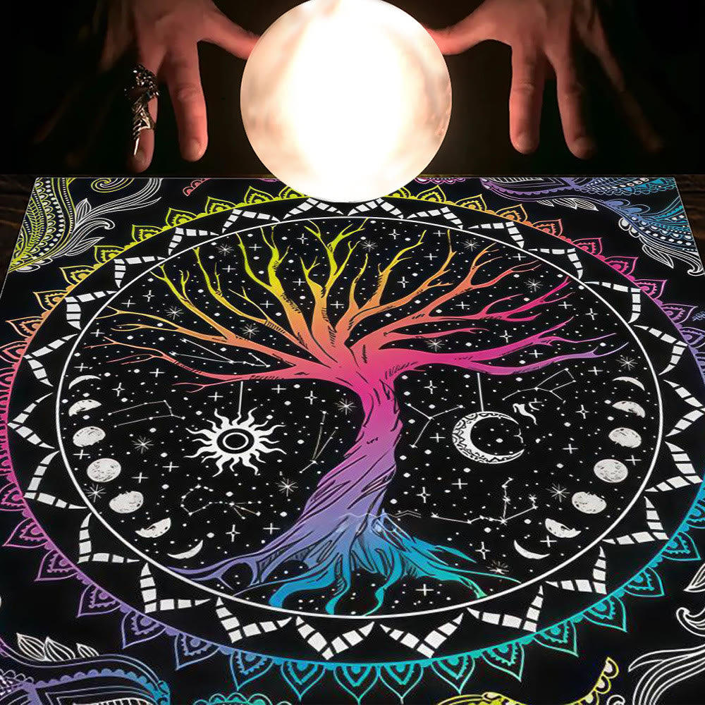 Olivenorma Astrology Flowers Moon & Sun Cloth Tarot Tablecloth - Tree of Life #2 - 75cm*75cm - image 7