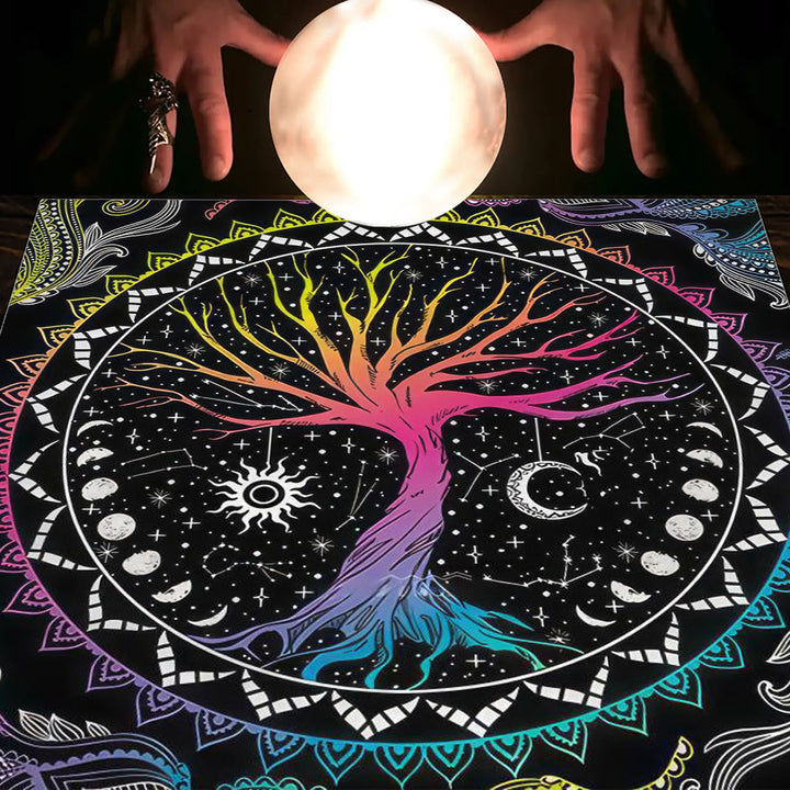 Olivenorma Astrology Flowers Moon & Sun Cloth Tarot Tablecloth - Tree of Life #2 - 75cm*75cm - image 7