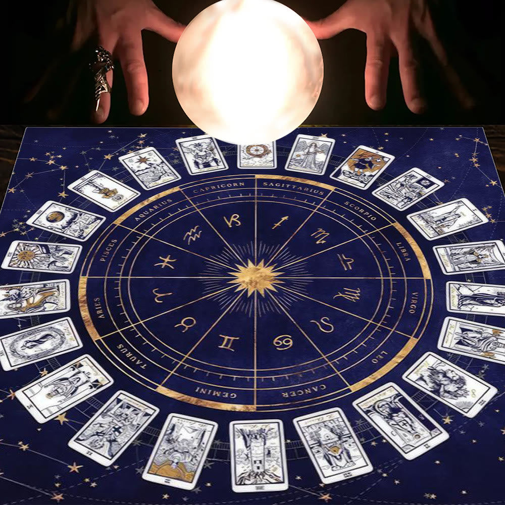 Olivenorma Astrology Flowers Moon & Sun Cloth Tarot Tablecloth - Zodiac #2 - 75cm*75cm - image 16