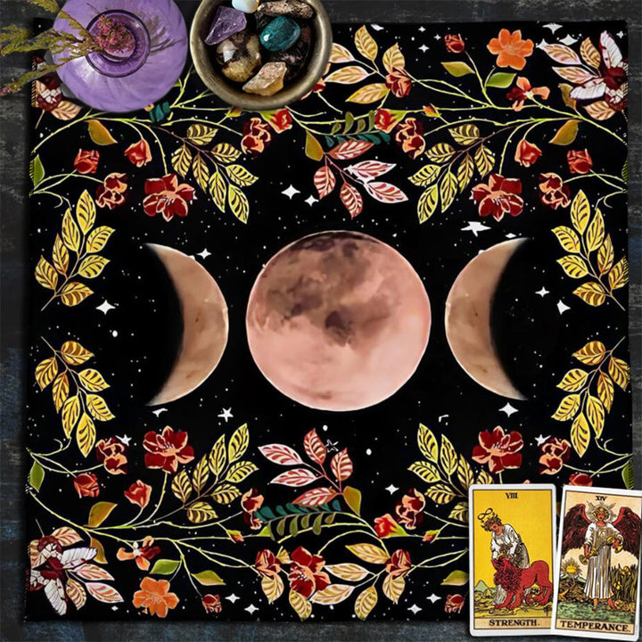 Olivenorma Astrology Flowers Moon & Sun Cloth Tarot Tablecloth - image 2