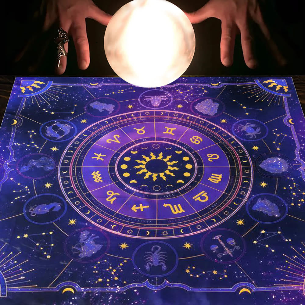 Olivenorma Astrology Flowers Moon & Sun Cloth Tarot Tablecloth - Zodiac #5 - 75cm*75cm - image 19