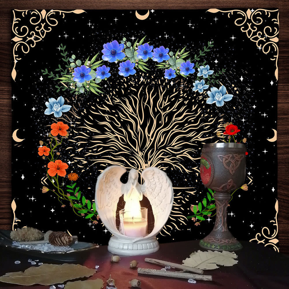 Olivenorma Tree of Life Altar Cloth Tapestry Tarot Tablecloth - Tree of Life #1 - 75cm*75cm - image 0