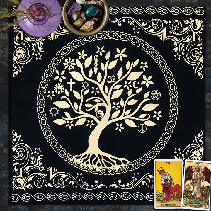 Olivenorma Tree of Life Altar Cloth Tapestry Tarot Tablecloth - Tree of Life #2 - 75cm*75cm - image 2