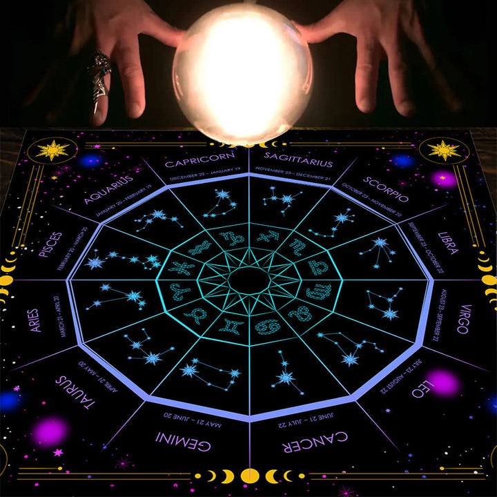 Olivenorma Mandala Moon Phase Divination Tarot Tablecloth - Zodiac #3 - 75cm*75cm - image 9