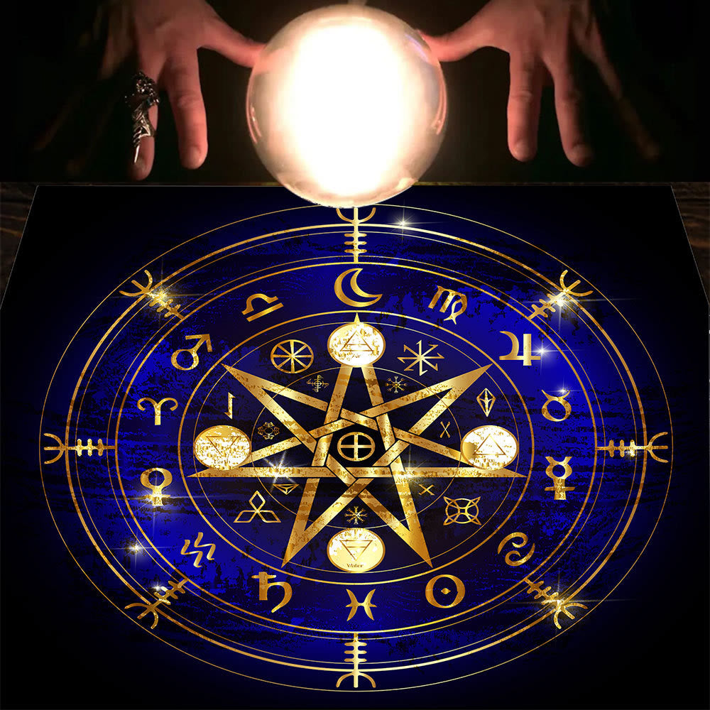 Olivenorma Mandala Moon Phase Divination Tarot Tablecloth - Zodiac #1 - 75cm*75cm - image 7