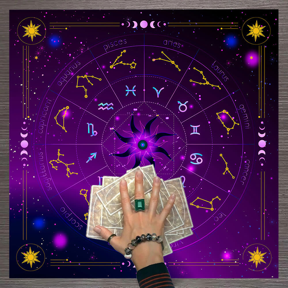 Olivenorma Mandala Moon Phase Divination Tarot Tablecloth - Zodiac #2 - 75cm*75cm - image 8
