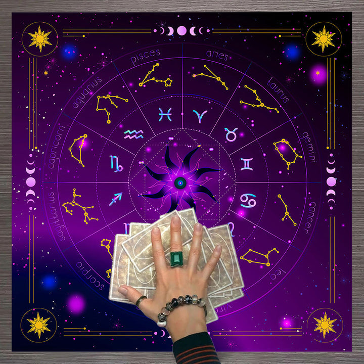 Olivenorma Mandala Moon Phase Divination Tarot Tablecloth - Zodiac #2 - 75cm*75cm - image 8