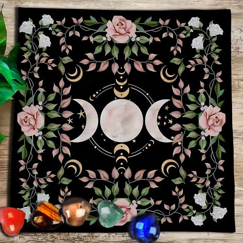 Olivenorma Mandala Moon Phase Divination Tarot Tablecloth - Moon&Flowers #2 - 75cm*75cm - image 24